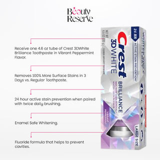 Crest 3DWhite Brilliance Vibrant Peppermint Teeth Whitening Toothpaste