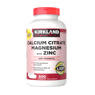 Kirkland Signature Calcium Citrate, Magnesium and Zinc, 500 Tablets